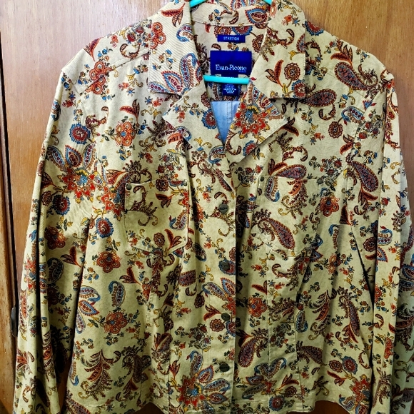Cotton paisley print jacket. Size 3X - Picture 1 of 4